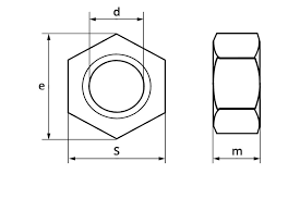 Гайка М8, DIN 934, чертеж