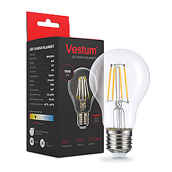 Світлодіодна філаментна лампа Vestum А60 Е27 9Вт 220V 3000К 1-VS-2110