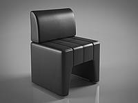 Кресло офисное Скайп одноместный модуль, кожзам Черный (Sentenzo TM)