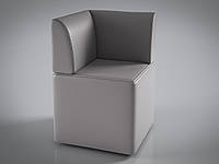Кресло офисное Скайп угловой модуль, кожзам Черный (Sentenzo TM) Серый