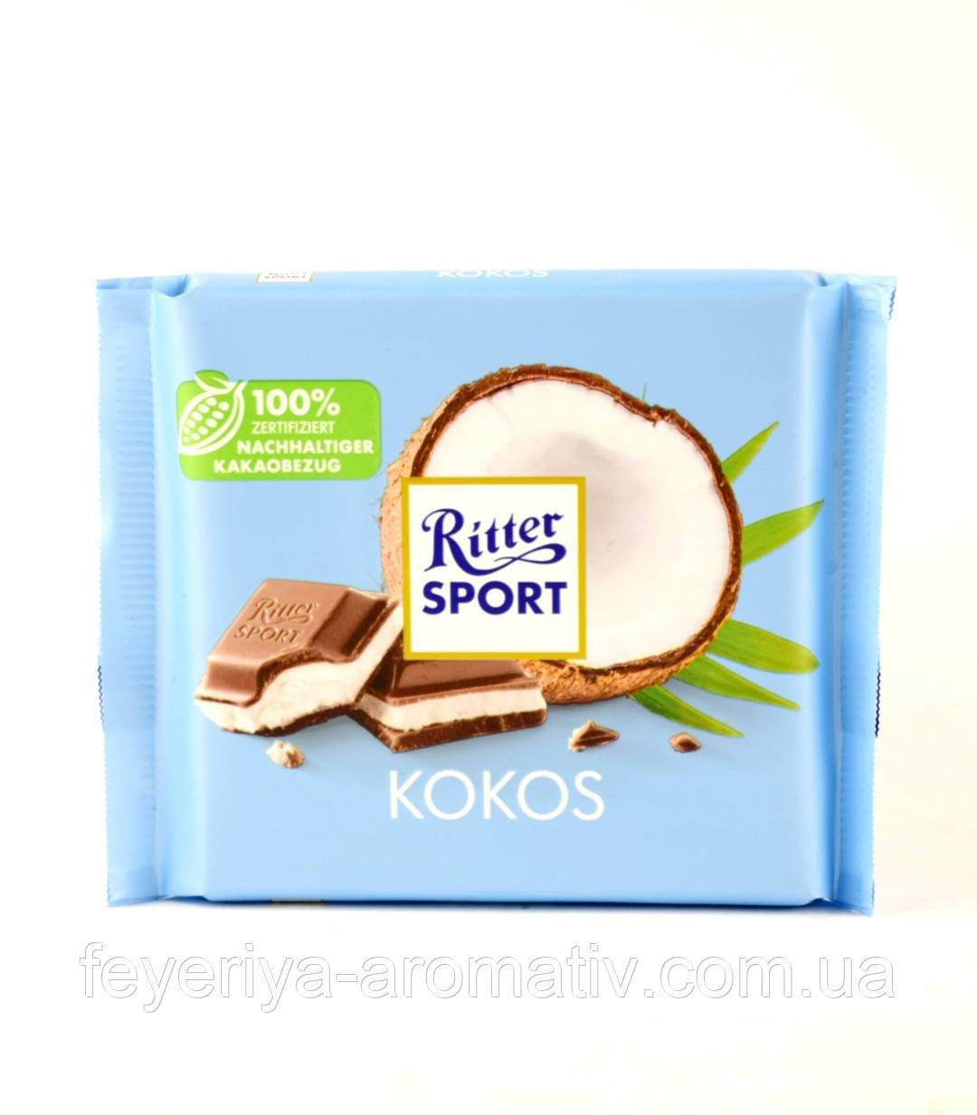 Шоколад молочний із кокосовою начинкою Ritter Sport Kokos 100гр. (Німеччина)