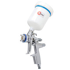 Краскопульт пневматичний HVLP II професійний, форсунка 1.3мм, верхній пластиковий бачок 600 мл., 2бар