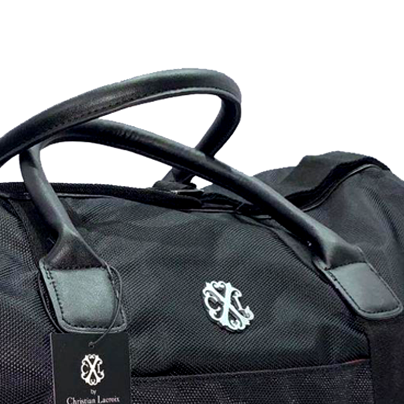 Мужская дорожная сумка с плечевым ремнем Christian Lacroix для тренировок и поездок (черная) - фото 4 - id-p1850841896