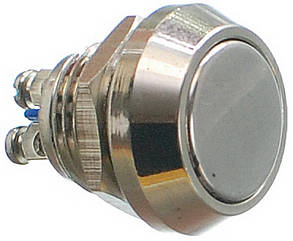 Кнопка антивандальная d18mm різьблення 12mm h20mm 2 контакти під гвинт