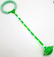 Скакалка на одну ногу - светящаяся нейроскакалка с шаром зеленая