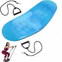 Доска балансировочная, балансборд с эспандерами WORKOUT BOARD TWIST FI-1753 Blue