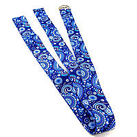 Стрічка для розтяжки ремінь для йоги 180см з принтом синя квітка