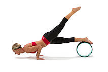 Колесо для йоги фітнесу і пілатесу массажное кольцо для спини і ніг Fit Wheel Yoga - масажне блакитне