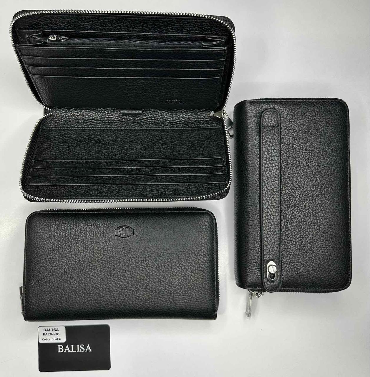😎Гаманець чоловічий клатч з натуральної шкіри на блискавці "BALISA", фото 1