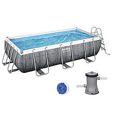 Каркасний басейн Bestway 56721 (404х201х100 см) з картриджним фільтром та сходами.