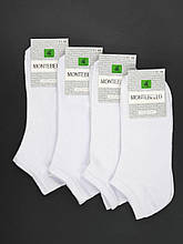 Чоловічі шкарпетки короткі бавовна Montebello однотонні в сітку 41-44 12 пар/ білі