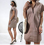 🔸 Жіноче льняне плаття туніка літнє, коротке | Сукня-сорочка натуральна, 100% льон, на літо | Норма, фото 10