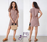 🔸 Жіноче льняне плаття туніка літнє, коротке | Сукня-сорочка натуральна, 100% льон, на літо | Норма, фото 9