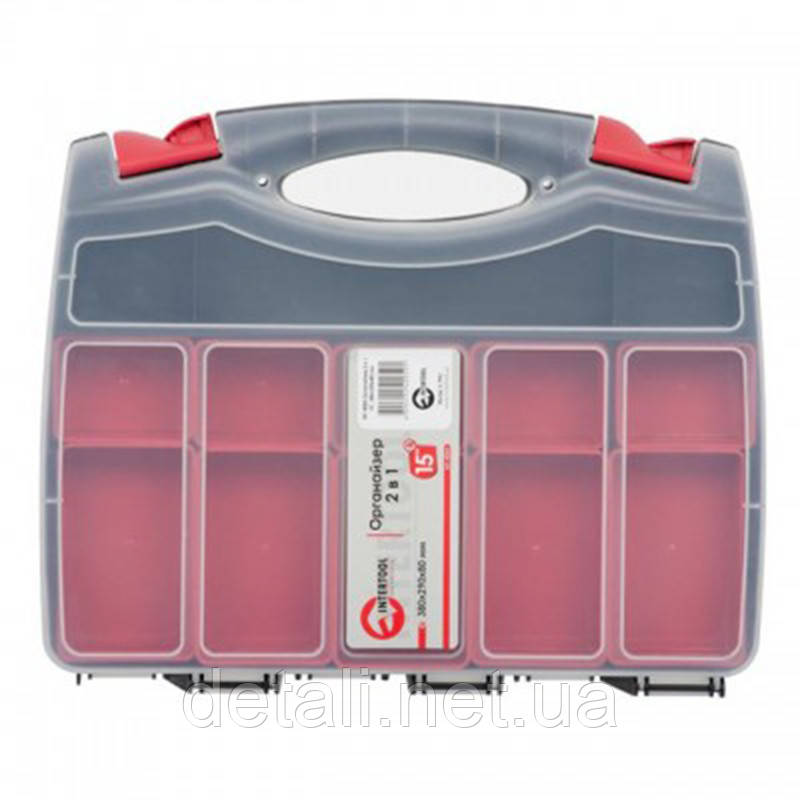 Органайзер пластиковий, 15", 2 в 1, 380x290x80 мм INTERTOOL BX - 4005, фото 1