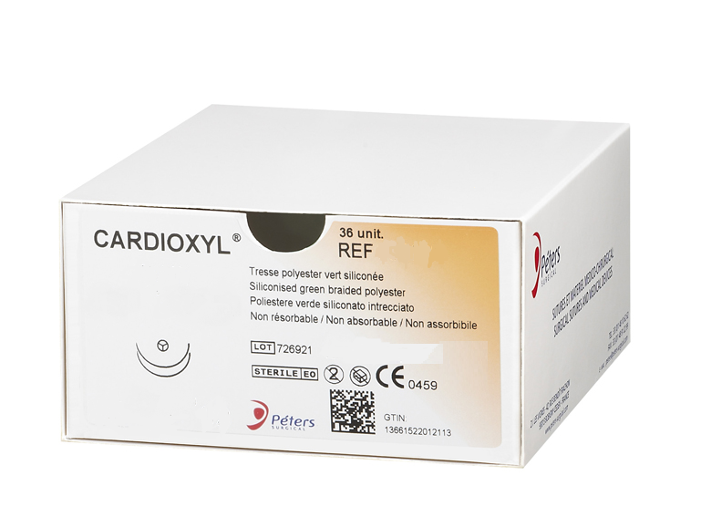 Хірургічна нитка Cardioxyl 2/0 (Етібонд), цв/реж 2*25мм, 1/2, 90см 73S30T (W6977)