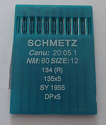 Голки для прямостр. пром. швейні. маш. Schmetz, 134 R (DPx5) №80, (10 шт./уп.)