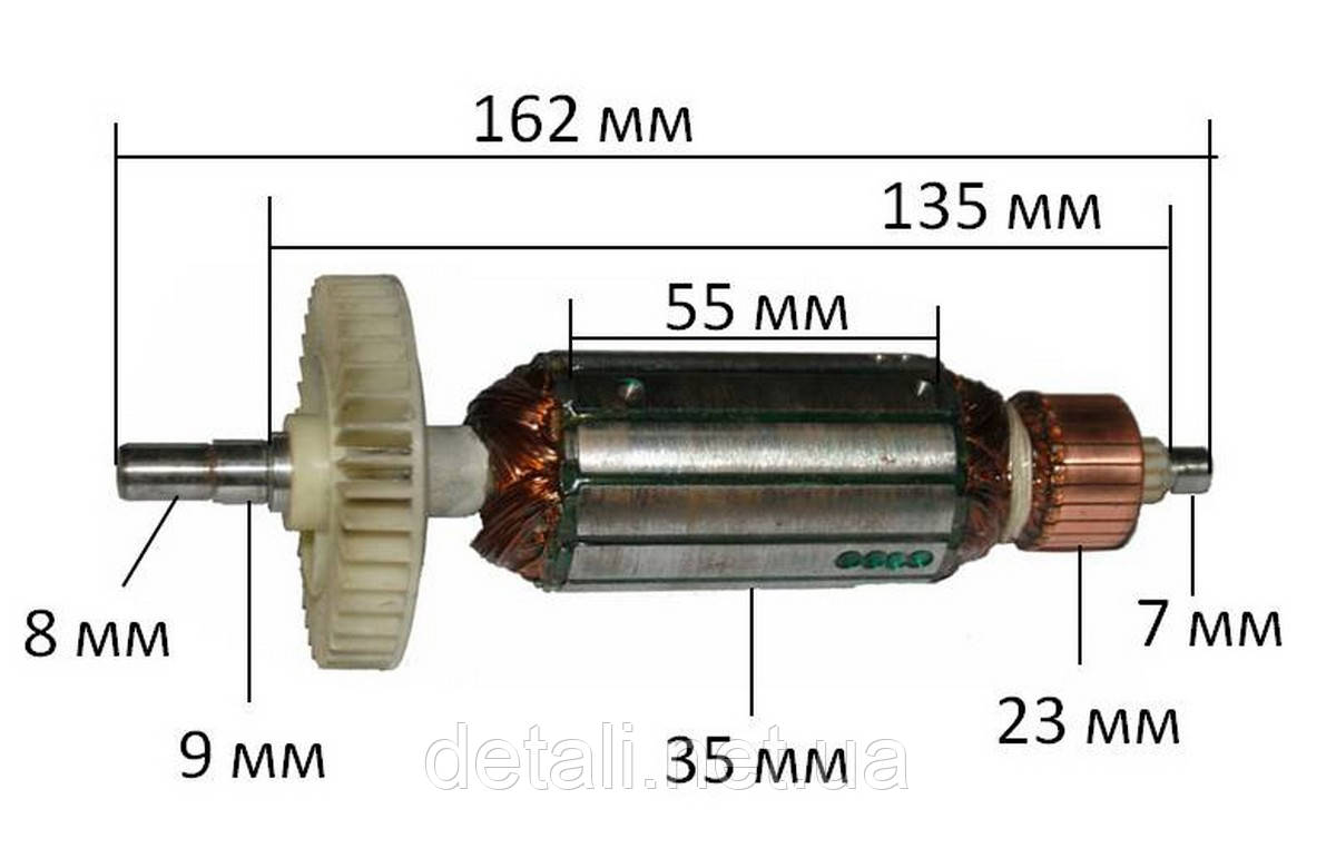 Якорь болгарка Dorn 125 - 850 Вт (162*35 шпонка 8мм) - фото 2 - id-p304527220