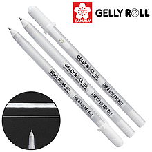 Ручка гелева, Біла 05 FINE (лінія 0.3 mm), Gelly Roll Basic, Sakura