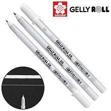 Ручка гелева, Біла 08 MEDIUM (лінія 0.4 mm), Gelly Roll Basic, Sakura