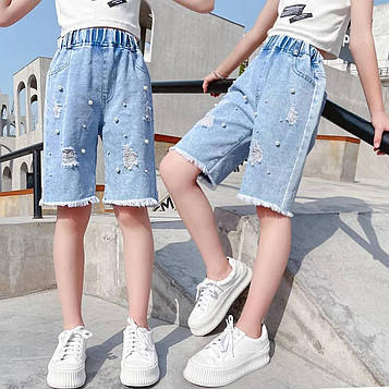 Шорти для дівчинки джинсові з намистинами