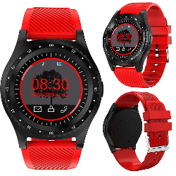 Смарт-годинник Smart L9, з SIM і SD картою, Червоний ремінець / Наручний розумний годинник / Чоловічий фітнес трекер