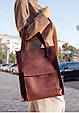 Сумка шоппер жіноча із зовнішньою кишенею "Бетсі" із натуральної шкіри Crazy Horse, фото 6
