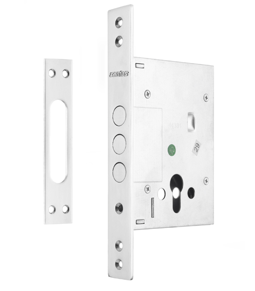 Замок додатковий SANTOS 1-WAY DIN 257L-C BS60 мм хром (Португалія)