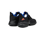 Кросівки чоловічі Adidas чорні модні бігові кросівки текстиль, фото 2