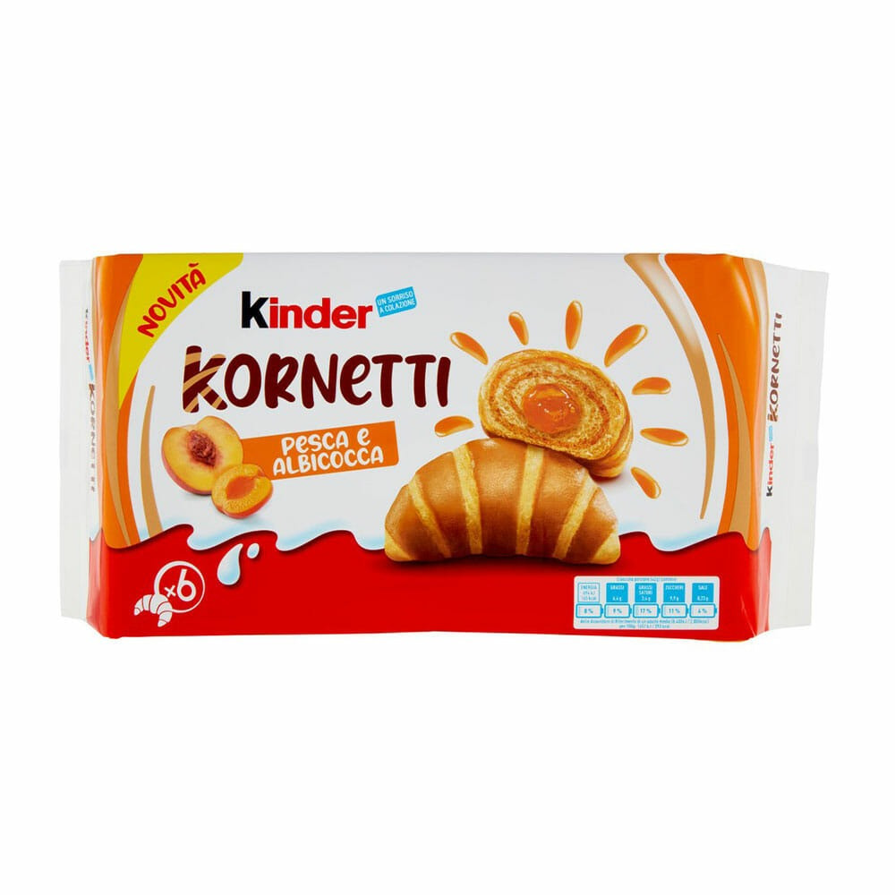 Круасани Kinder Kornetti Peach&Apricot 252g