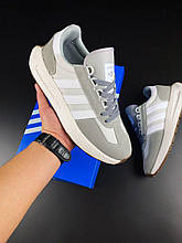 Чоловічі замшеві кросівки Adidas бежеві модні бігові кросівки текстиль