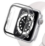 Захисний чохол бампер на Apple Watch серія 7 8 на 45 мм прозорий, скло захисне для apple watch 45mm з чохлом, фото 2