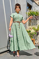 Льняное летнее женское платье большого размера Ткань: Лен жатка Размер: 50-52,54-56,58-60