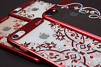 Чехол силіконовий для iPhone Beckberg Diamod red series