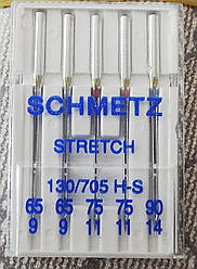 Иглы стрейч к быт. маш. Stretch "Schmetz"  №65-90 ( 5 шт/уп.)