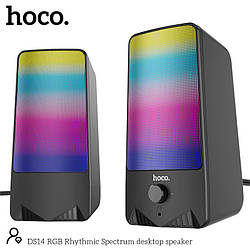 Акустика для ПК HOCO RGB Rhythmic Spectrum desktop speaker DS14  10 W, AUX, Mic