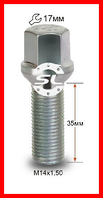 Болт колесный М14x1.5x35мм Сфера Цинк Ключ 17 (Audi, Mercedes-Benz, Seat, Skoda, Volkswagen)