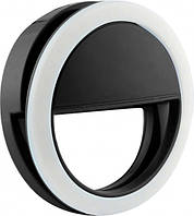 Подсветка для телефона селфи-кольцо SmartTech XJ-01 (от батареек) черный (11637)
