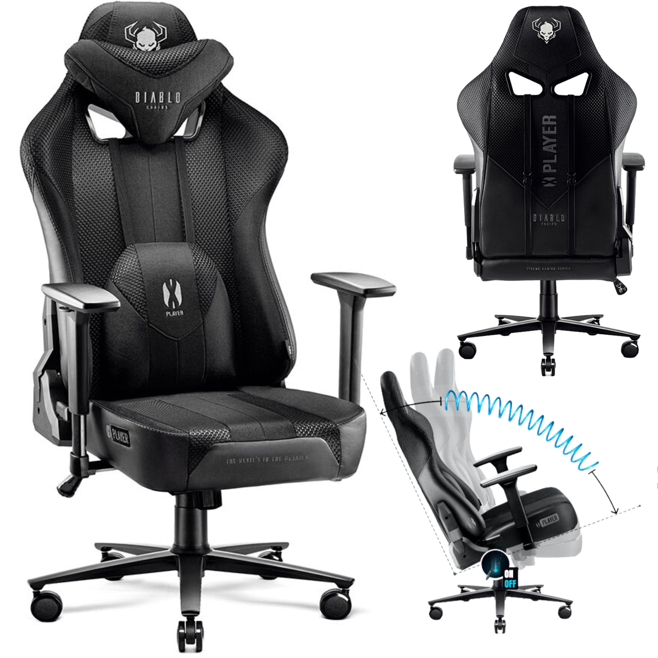 Геймерское игровое кресло Diablo Chairs X-Player 2.0 Normal Size - фото 1 - id-p1850879548