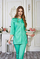Жіноча медична куртка топ Софія зелений - Одяг косметолога