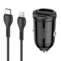 Адаптер автомобільний Hoco Type-C to Lightning Cable Link car charger NZ2 |1USB/1Type-C, QC/PD, 30W|