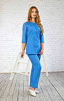 Жіноча медична куртка топ Софія блакитний - Одяг косметолога