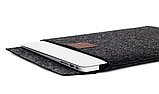 Повстяний чохол Gmakin для ноутбука MacBook Air Pro 13" New вертикальний конверт для макбук із повсті сірий, фото 6