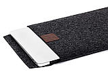 Повстяний чохол Gmakin для ноутбука MacBook Air Pro 13" New вертикальний конверт для макбук із повсті сірий, фото 2