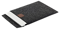 Повстяний чохол Gmakin для ноутбука MacBook Air Pro 13" New вертикальний конверт для макбук із повсті сірий