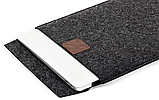 Повстяний чохол Gmakin для ноутбука MacBook Air Pro 13" New вертикальний конверт для макбук із повсті сірий, фото 7
