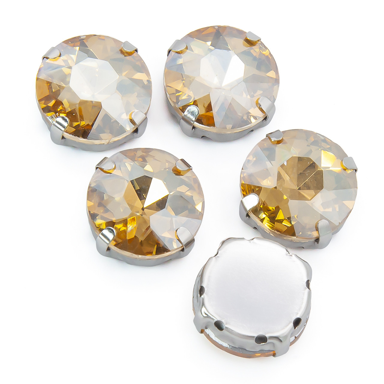 Стрази в оправі Круглі огранювання 8 мм Шампань 10 шт., фото 1