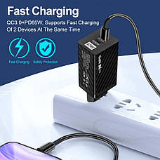Зарядний пристрій GaN BK378 USB Type-C, 65 W, фото 3