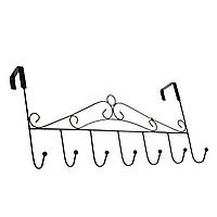 Вешалка на дверь 7 крючков, Черный, GS, вешалка, мебель для коридора