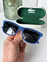 Ретро чоловічі сонцезахисні окуляри ЛАКОСТЕ Polarized в синій оправі, Чорні
