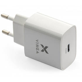 Зарядний пристрій Vinga PD Type-C 20 W Charger white (VWCPDC)